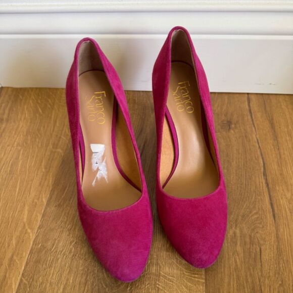 Franco Sarto Calix Cork Wedge Heel - Pink Suede | Size 7.5 - Picture 6 of 10